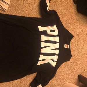 Vs pink long sleeve shoulder cut